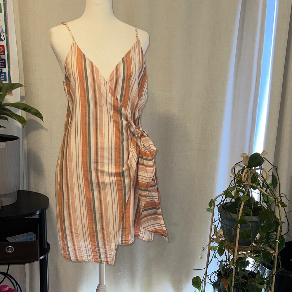 Cotton Candy Multicolor Striped wrap Mini Dress